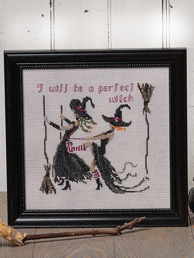 Mom witch embroidery pattern
